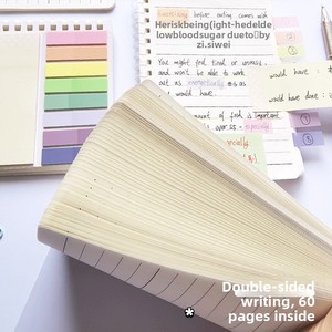 Libreta con Pestañas de Índice Expandibles y Notas Adhesivas, Separadores Autoadhesivos Reutilizables para Estudiantes, Oficina y Planificador - Product Image 3