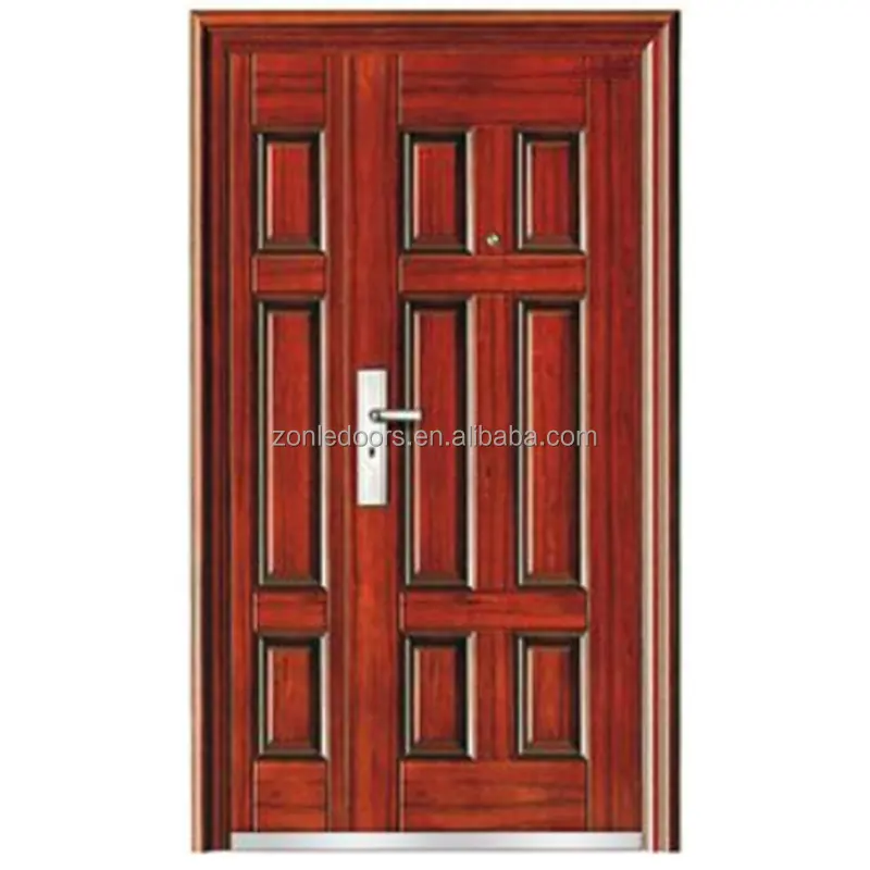 High Quality Steel Screen Oak Solid Wooden Indoor Bathroom Tempered Glass Shutter Wooden Door For House With Smart Lock