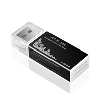 Lector de Tarjetas de Memoria USB 2.0 Externo de Aleación de Aluminio Todo en Uno, Compatible con Tarjetas TF, SD, MS, MMC y XD