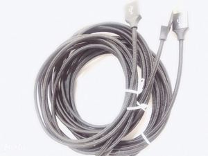 Câble de charge USB en nylon personnalisé avec logo gratuit, lot de 5, 1M 2M 3M, 2.4A, charge rapide, câbles de données pour iPhone XS 8Plus 13 14 - Product Image 5