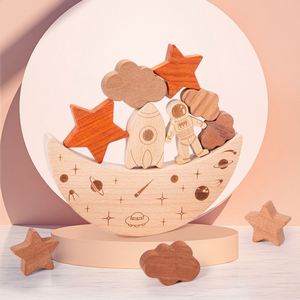 Juguete de Equilibrio Apilable de Madera de Haya Natural, Juego Divertido y Encantador para Bebés - Product Image 1