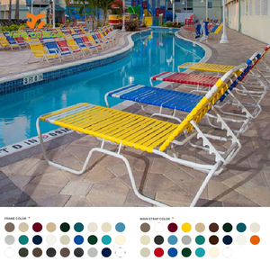 Stackable nhôm hồ bơi ghế Sun <span class=keywords><strong>Lounger</strong></span> với PVC Vinyl dây đeo cho hồ bơi ngoài trời bãi biển phòng chờ - Product Image 6