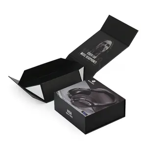 Caixa de papel magnética luxuosa para presente, caixa grande personalizada para fones de ouvido, caixa de presente
