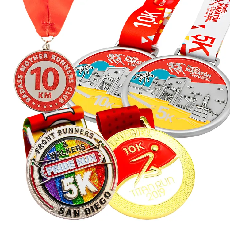 เหรียญสังกะสีอัลลอย5K 10K เหรียญโลหะดีไซน์แบบ3D ของคุณเอง