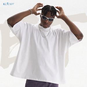 เสื้อยืดผ้าฝ้ายบ็อกซี่ฟิตสำหรับผู้ชายพิมพ์โลโก้ตามสั่งเสื้อยืดกล่องใส่เสื้อผ้าแนวสตรีทเสื้อยืดโอเวอร์ไซส์300แกรมผลิต - Product Image 2