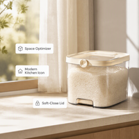 Seau de stockage de céréales en plastique 5L, hermétique, anti-insectes et anti-humidité, pour riz et farine