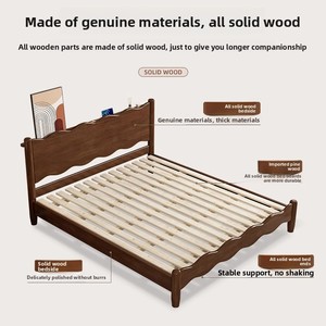 <span class=keywords><strong>Choosy</strong></span> Bắc Âu 1.68M Nhật Bản Retro giường đôi mềm mại hiện đại tối giản sóng Thiết kế rắn GỖ NỘI THẤT PHÒNG NGỦ chủ giường cưới - Product Image 2