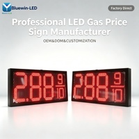 Papan Tanda SPBU 16 Inci 4 Digit RF Remote Kecerahan Tinggi IP65 Untuk Layanan Jalan Raya Layar Pengubah Harga Bahan Bakar Diesel