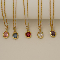 Collier pendentif en acier inoxydable 316 européen avec pierre de naissance des 12 mois, vente chaude usine