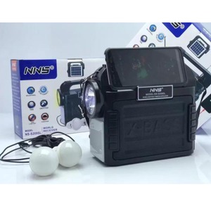 NS-S209SL Nss Nns-Radio Portatile con 3 Lampade LED, Pannello Solare e Sistema Domestico, Kit USB con Batteria e Radio FM - Product Image 2