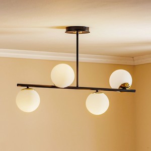 Lampe de plafond moderne Sputnik en verre blanc et laiton doré, <span class=keywords><strong>globe</strong></span>, <span class=keywords><strong>luminaire</strong></span> pour salle à manger - Product Image 2