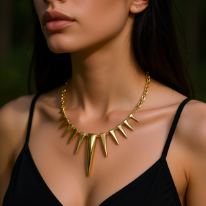 สร้อยคอจี้รูปหนามสแตนเลสชุบทองเครื่องประดับแฟชั่นสำหรับผู้หญิง - Product Image 3