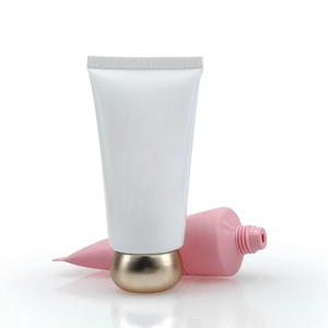 Tubo Cosmético de Plástico Suave para Loción Blanqueadora y Protector Solar, con Tapa Esférica de 50g, Impresión Blanca y Rosa, Diseño Único Personalizado, Precio de Fábrica - Product Image 3