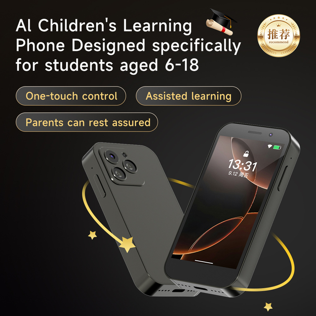 Mini 4G Smart Phone for Children Dual Sim Slots GPS Puzzle Game Parents Remote Control Supports Customization Kids Smart Phone