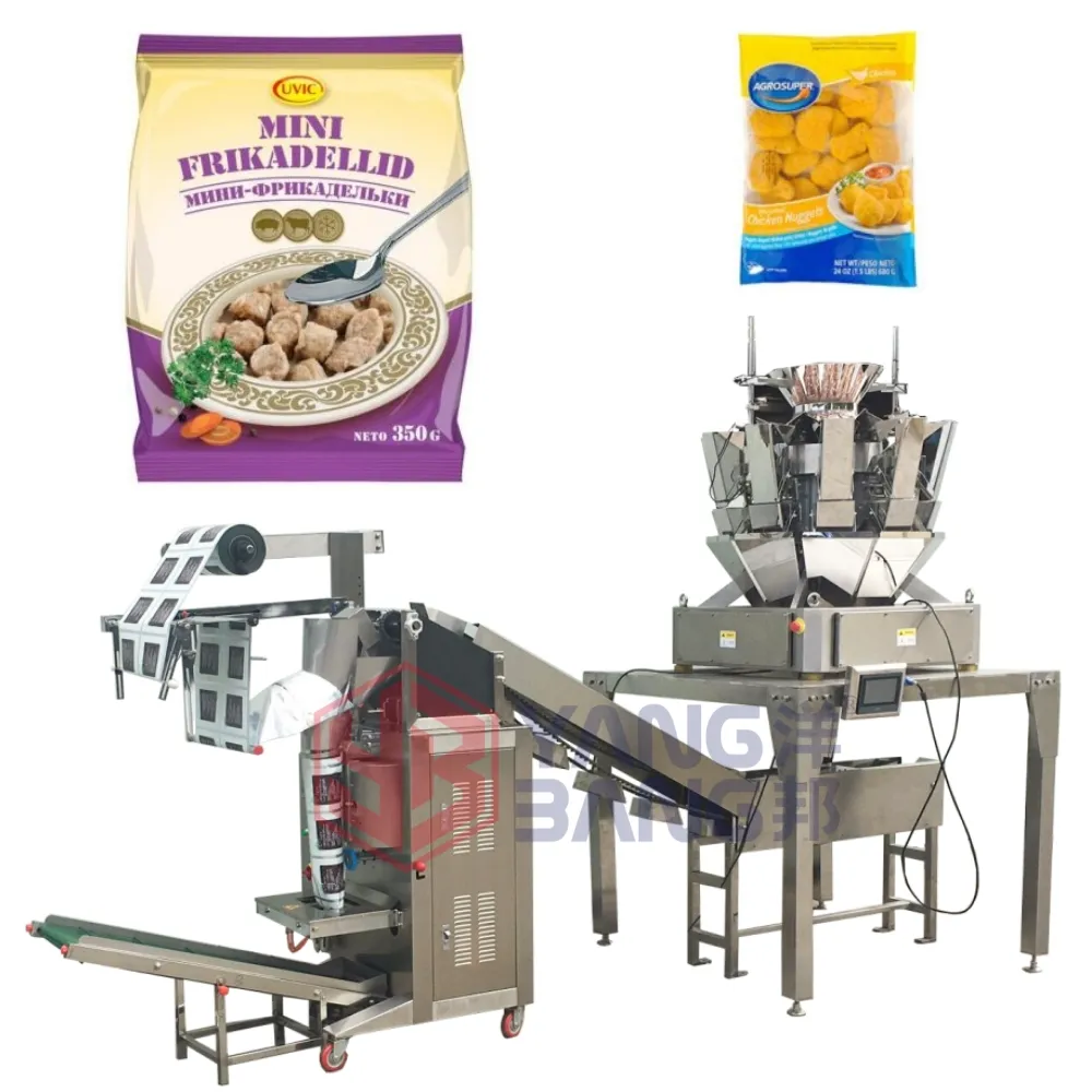 YB-300LD 10/14 teste Dimpled Surface Weigher Meatball Fishball palle di seppia macchina imballatrice per polpette di carne congelata
