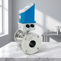 Stabilitas Tinggi 4-20mA OCT 90~230VAC Flow Meter Digital Inline Baja Tahan Karat untuk Cairan Kimia, Air, Minyak, Sodium Hidroksida OEM