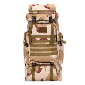80L waterproof hiking backpack Camouflage tactical <b>rucksack</b> Roll top daypack outdoor <b>Large</b> capacity travel bag - Product Image 4