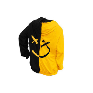 Hombre de <span class=keywords><strong>la</strong></span> calle desgaste hombres <span class=keywords><strong>sonrisa</strong></span> sudaderas Tops Patchwork ropa con capucha - Product Image 3