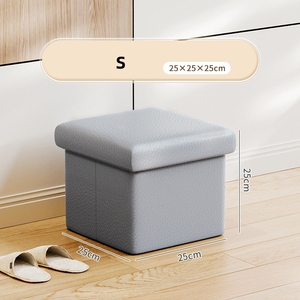 Tabouret Cube pliant en cuir de couleur grise <span class=keywords><strong>pouf</strong></span> lits de rangement canapé pour salon meubles organisateur de rassemblement - Product Image 4