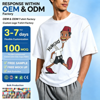 T-shirt décontracté blanc à col rond, coupe ample et épaules tombantes, avec coutures inversées personnalisées, impression DTF, coupe ajustée et confortable