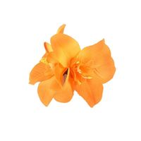 Nuevo Clip para el Pelo con Orquídea de Doble Flor Grande de Gasa Artificial para Bodas en la Playa y Fiestas para Mujeres