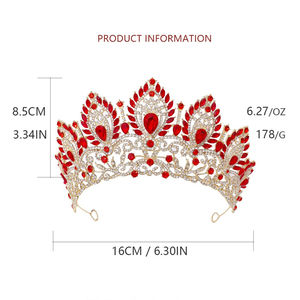 Wow Sheila Wholesale Fashion Luxury Bride Wedding Crown <strong>Tiaras</strong> Color Crystal Rhinestone Alloy Hair Accessories - Product Image 2