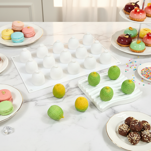 Molde de Silicona <span class=keywords><strong>para</strong></span> Pastel de Mousse de Frutas 3D, Simulación de Mango, Melocotón, Cantalupo, Fresa, Postre Francés de Helado de Frutas - Product Image 3