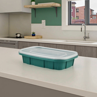 Boîte de conservation alimentaire en plastique vert avec couvercle en plastique transparent, pour emballer les aliments des employés de bureau et pour le stockage des aliments à domicile