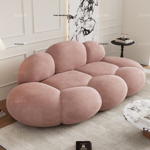 Canapé Nuage en Laine d'Agneau Style Crème, Inclinable, Anti-griffures pour Salon, Maison, Petit Appartement, Réception – Tissu Créatif <span class=keywords><strong>de</strong></span> Designer - Product Image 3