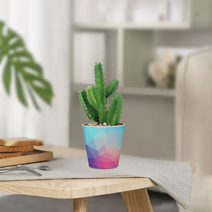 Maceta redonda <span class=keywords><strong>de</strong></span> plástico con patrón gradiente Ins, soporte para pluma <span class=keywords><strong>de</strong></span> maquillaje, conjunto <span class=keywords><strong>de</strong></span> contenedor hidropónico <span class=keywords><strong>de</strong></span> flores <span class=keywords><strong>de</strong></span> simulación - Product Image 4