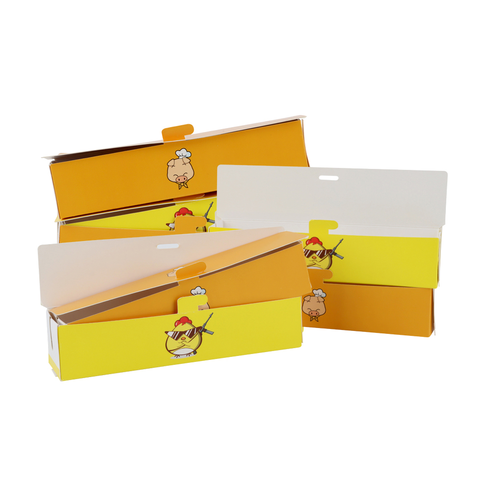Corn Dog Food Packaging Container Hot Dog Paper Trays Snack Box Custom 