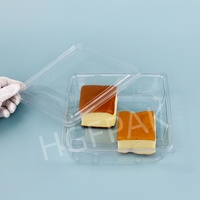 Boîte à burger transparente jetable en PET/RPET de 38 oz avec couvercle séparé, conteneur alimentaire en plastique transparent pour boulangerie, gâteau roulé, pain et gâteaux