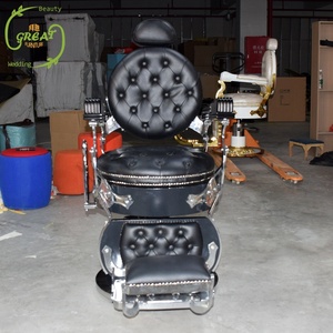 Gran Foshan Venta caliente de fábrica de lujo de alta calidad de negro y oro silla de barbero - Product Image 3