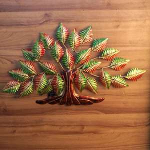 Arte de Pared de Árbol de Hierro Pintado a Mano, Escultura Decorativa de Metal para Colgar en la Pared, para Sala de Estar, Dormitorio y Oficina - Product Image 1