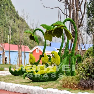 סיטונאי מלאכותי דשא topiaries חיות צפרדע צורה