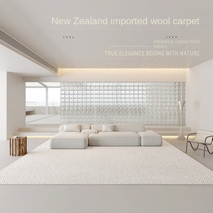 <span class=keywords><strong>Tappeto</strong></span> di lana Eco Friendly tessuto a mano per salotto tavolino da salotto colore solido luce di lusso minimalista bianco Premium - Product Image 2