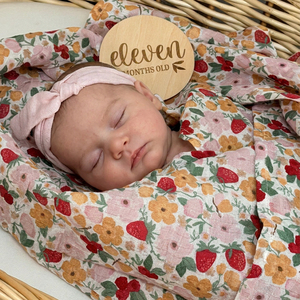 Mantas Envolventes para Bebé de 2 Capas con Estampado Personalizado, Transpirables, Ultra Suaves, Antiestáticas, de Muselina, con Diseño Floral Boho - Product Image 1