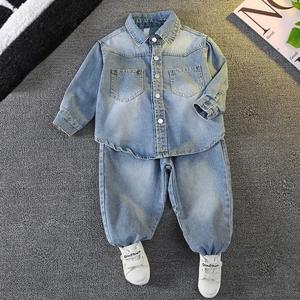Atacado Nova Boutique Primavera Outono Bebê Denim Ternos Jacket + Jeans 2Pcs Moda Meninos Conjuntos de Roupas - Product Image 5