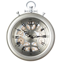 Montre de poche Vintage 20 pouces Style rétro rond métal décoration de la maison équipement réel horloge murale