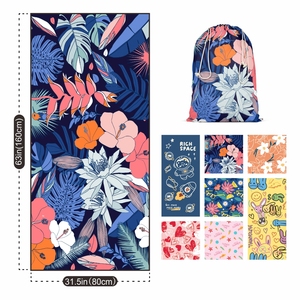 Serviette de plage en microfibre gaufrée recyclée sans sable personnalisée écologique - Product Image 3