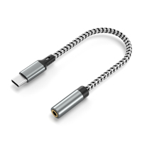 Adaptador de Auriculares USB-C a 3.5mm, Cable de Audio Tipo-C con Trenzado de Nailon para Audio de Alta Fidelidad
