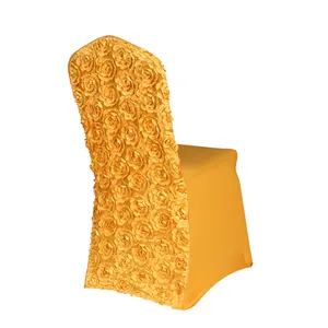 Оптовая продажа, европейский стиль, задняя 3d Розетка, Свадебный чехол на стул из спандекса с вышивкой