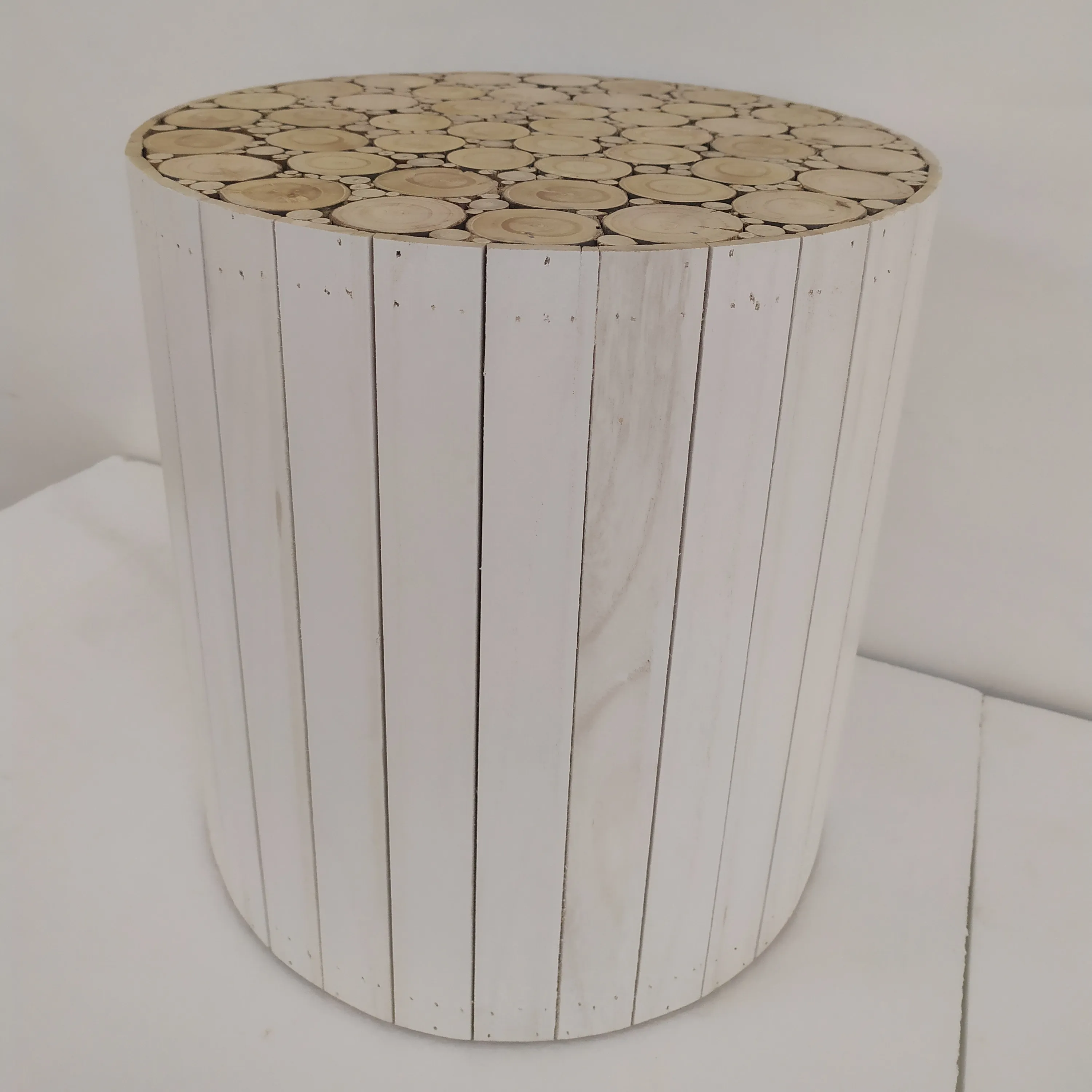 Beistell tisch aus echtem Holz Holz hocker Natural Driftwood Round Wood Block