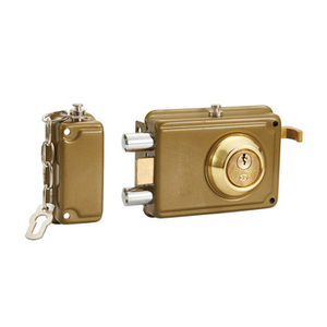 Serrature per Porte del Mercato Sudamericano con Due Bulloni Rotondi, Placche Dorate per Porta, <span class=keywords><strong>Serratura</strong></span> a Scrocco - Product Image 3