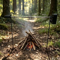 Kit de Asador Eléctrico a Batería con Motor Metálico Resistente, Sistema de Asador Portátil para Parrilla