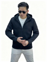 Felpa con Zip da Uomo Personalizzata Slim Fit per Esterni, Nuovo Materiale Ecologico, Alta Qualità, Impermeabile e Antivento