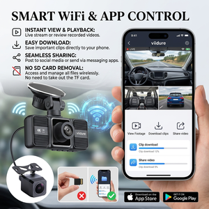 Dash <span class=keywords><strong>Cam</strong></span> LCD 4K con 3 Obiettivi, WiFi, DVR Auto Anteriore/Posteriore, Video UHD 2160P, Registratore di Guida, Sensore G, Monitoraggio Parcheggio 24H, Impermeabile - Product Image 4