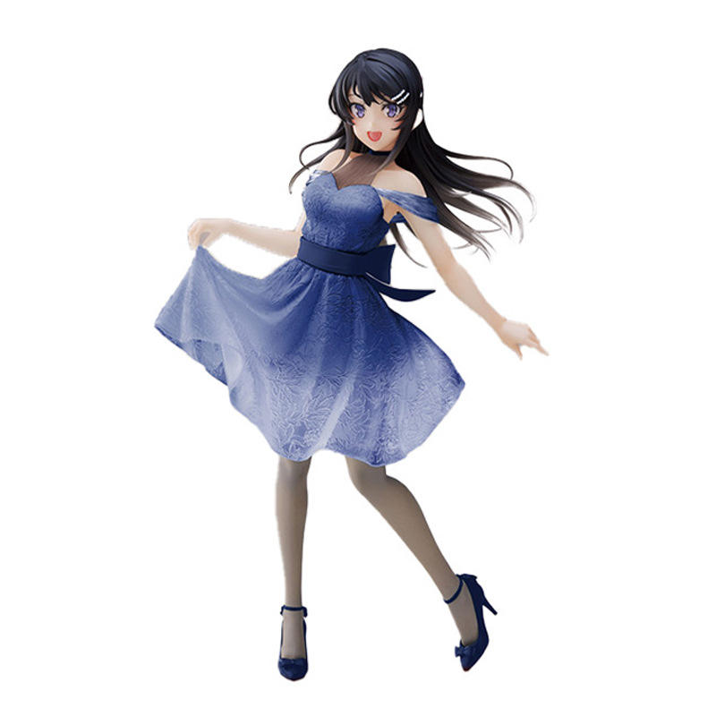 ชุดเดรสคริสตัลลินินสีน้ำเงิน