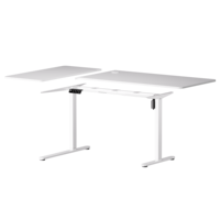 Vente en gros 90 °   Bureau assis-debout moderne de haute qualité, en forme de L, électrique, réglable en hauteur avec un seul moteur