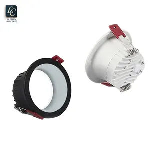 Üç renkli karartma parlama önleyici gömülü ev oturma odası 7w Led dar yan Downlight